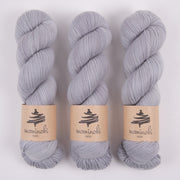 Mominoki Yarn SOCK FINE 4PLY - SILVER Polyamide Merino wool Fingering grey Yarn