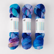Hedgehog Fibres SKINNY SINGLES - AHOY! Merino wool Fingering blue Yarn