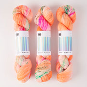 Hedgehog Fibres SKINNY SINGLES - ANEMONE Merino wool Fingering orange Yarn