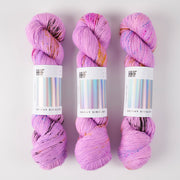 Hedgehog Fibres SKINNY SINGLES - BIRTHDAY CAKE Merino wool Fingering purple Yarn