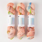 Hedgehog Fibres SKINNY SINGLES - BLOOM Merino wool Fingering peach Yarn