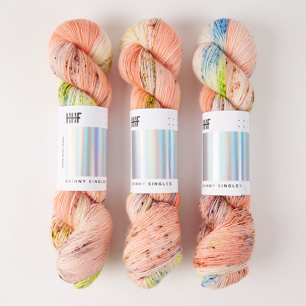 Hedgehog Fibres SKINNY SINGLES - BLOOM Merino wool Fingering peach Yarn