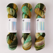 Hedgehog Fibres SKINNY SINGLES - CHAMELEON Merino wool Fingering green Yarn