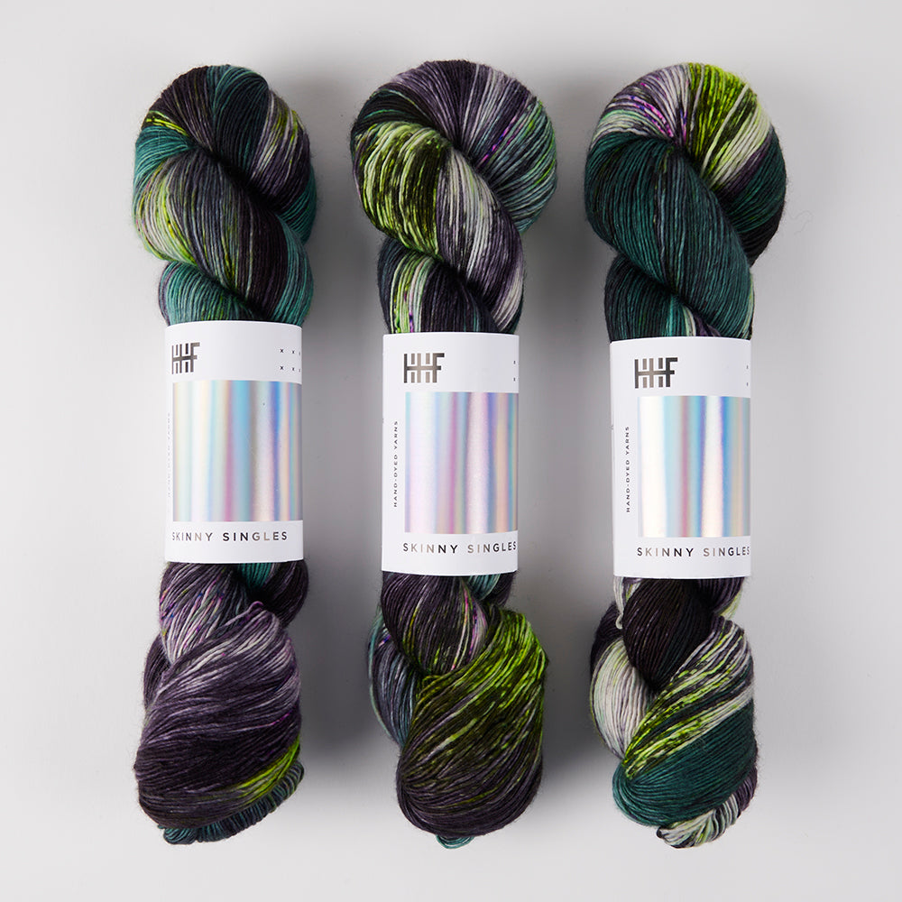Hedgehog Fibres SKINNY SINGLES - EVERGLADE Merino wool Fingering multicolour Yarn
