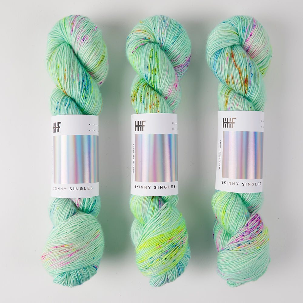 Hedgehog Fibres SKINNY SINGLES - FLY Merino wool Fingering green Yarn