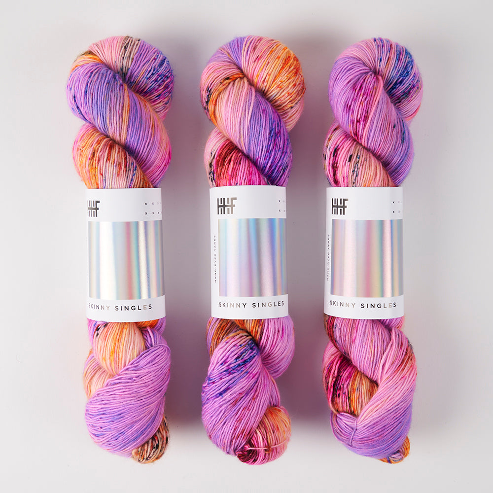 Hedgehog Fibres SKINNY SINGLES - FUN FAIR Merino wool Fingering purple Yarn