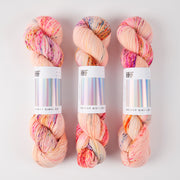 Hedgehog Fibres SKINNY SINGLES - FUNFETTI Merino wool Fingering coral Yarn