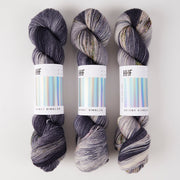 Hedgehog Fibres SKINNY SINGLES - GARGOYLE Merino wool Fingering grey Yarn