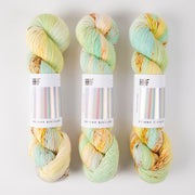 Hedgehog Fibres SKINNY SINGLES - GRASSHOPPER Merino wool Fingering green multicolour Yarn