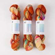 Hedgehog Fibres SKINNY SINGLES - GUPPY Merino wool Fingering orange Yarn