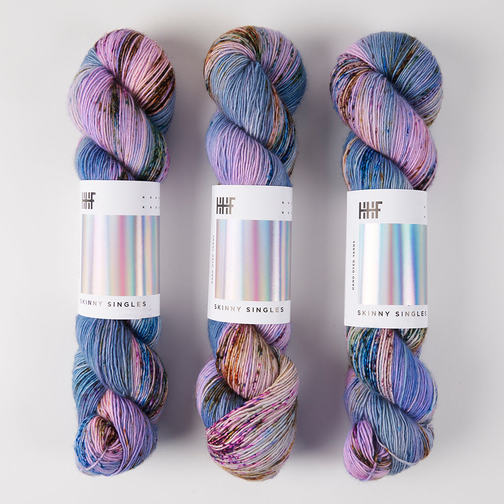 Hedgehog Fibres SKINNY SINGLES - KAYAK Merino wool Fingering purple Yarn