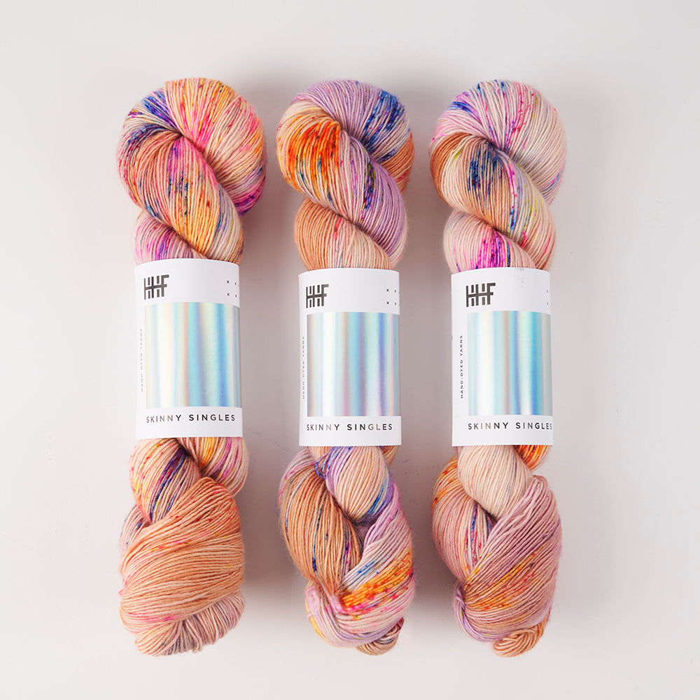 Hedgehog Fibres SKINNY SINGLES - KISSES Merino wool Fingering peach Yarn