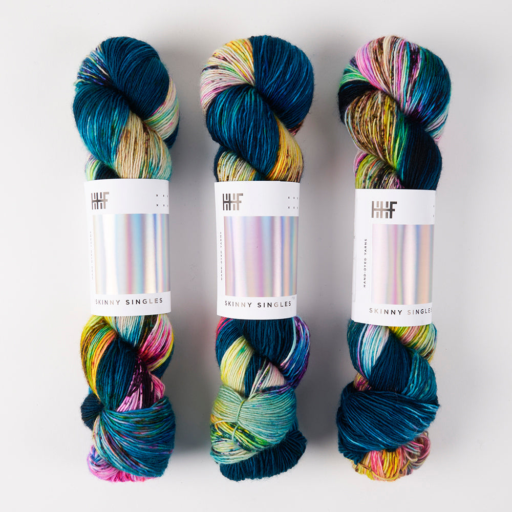 Hedgehog Fibres SKINNY SINGLES - LIGHT YEAR Merino wool Fingering teal turquoise Yarn