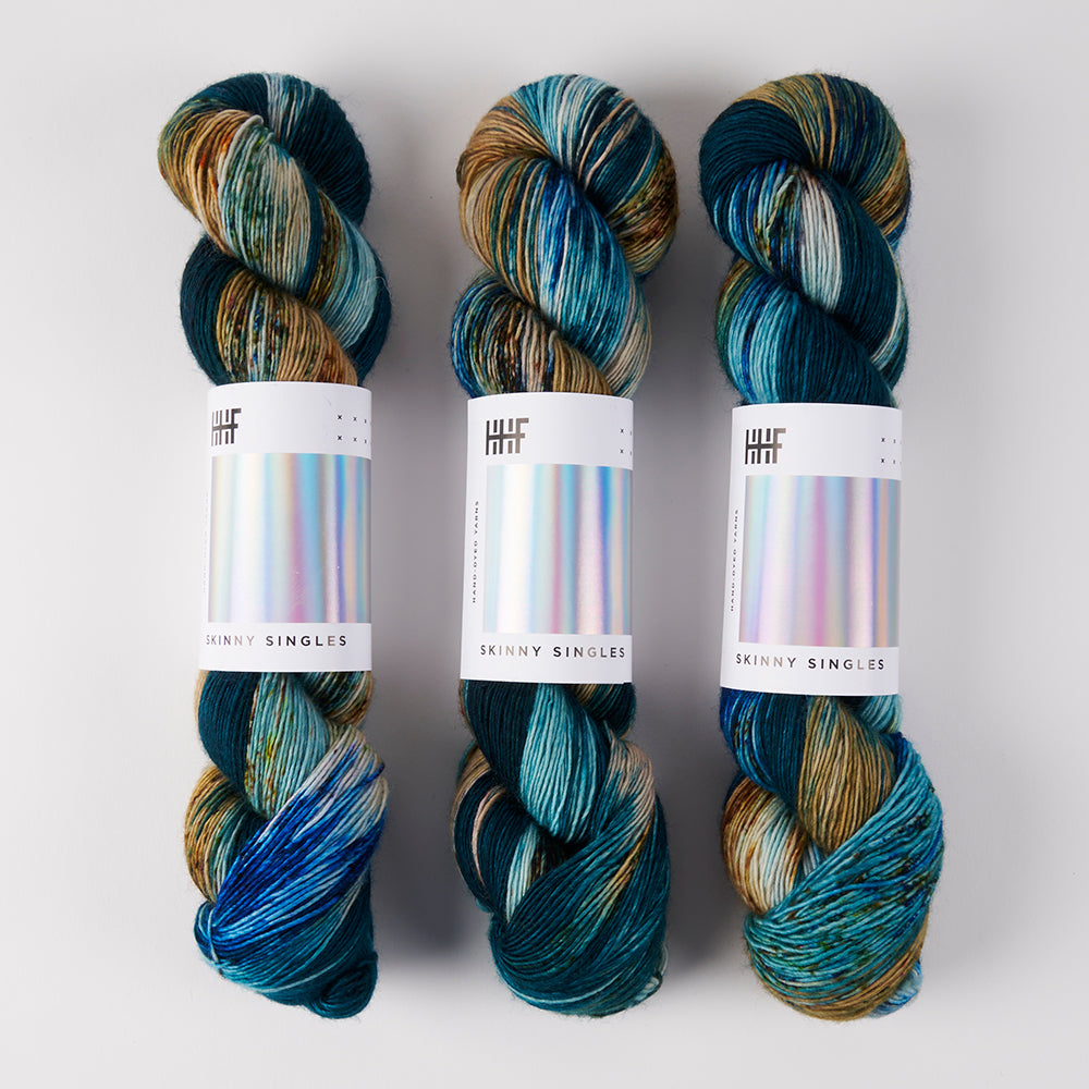 Hedgehog Fibres SKINNY SINGLES - LONE WOLF Merino wool Fingering turquoise Yarn