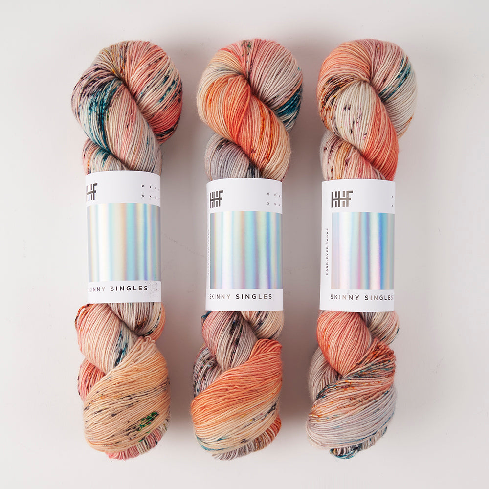 Hedgehog Fibres SKINNY SINGLES - LYCHEE Merino wool Fingering coral Yarn