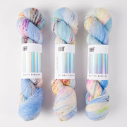 Hedgehog Fibres SKINNY SINGLES - MOON STONE Merino wool Fingering blue white Yarn