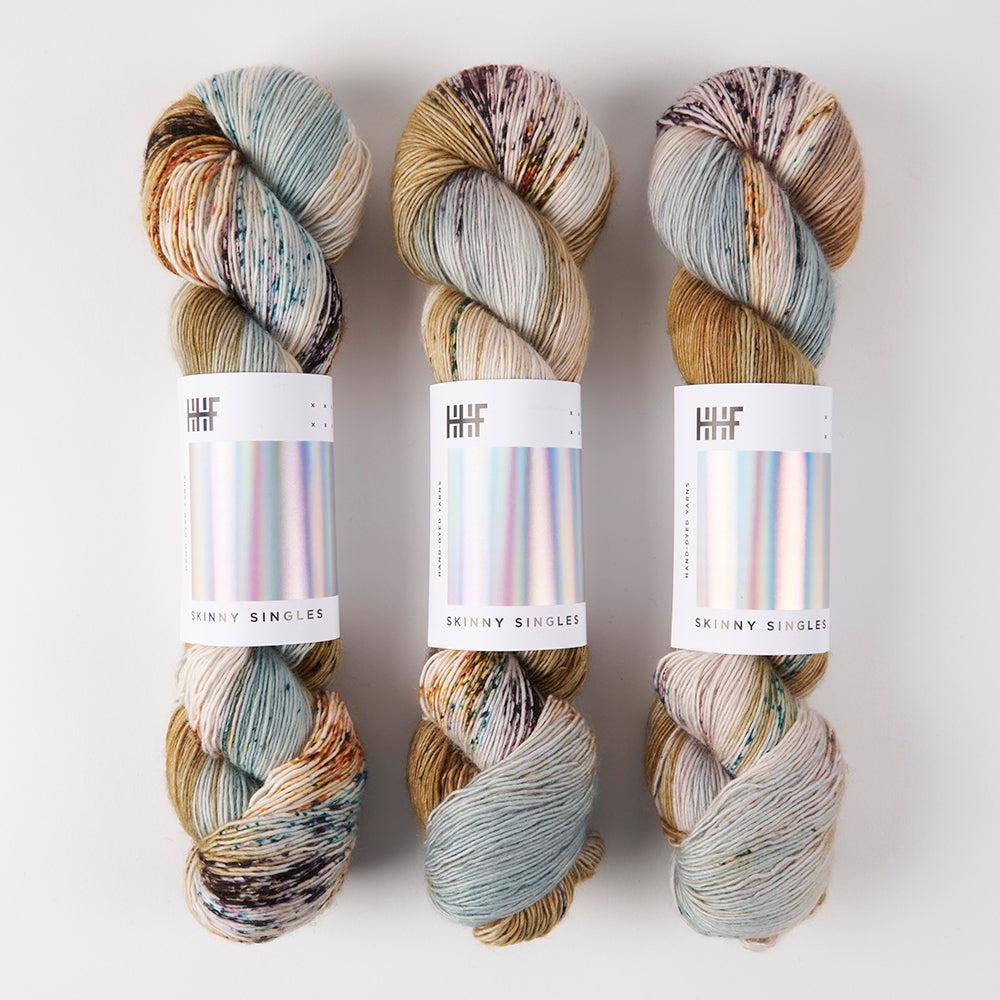 Hedgehog Fibres SKINNY SINGLES - MOSS AGATE Merino wool Fingering multicolour Yarn