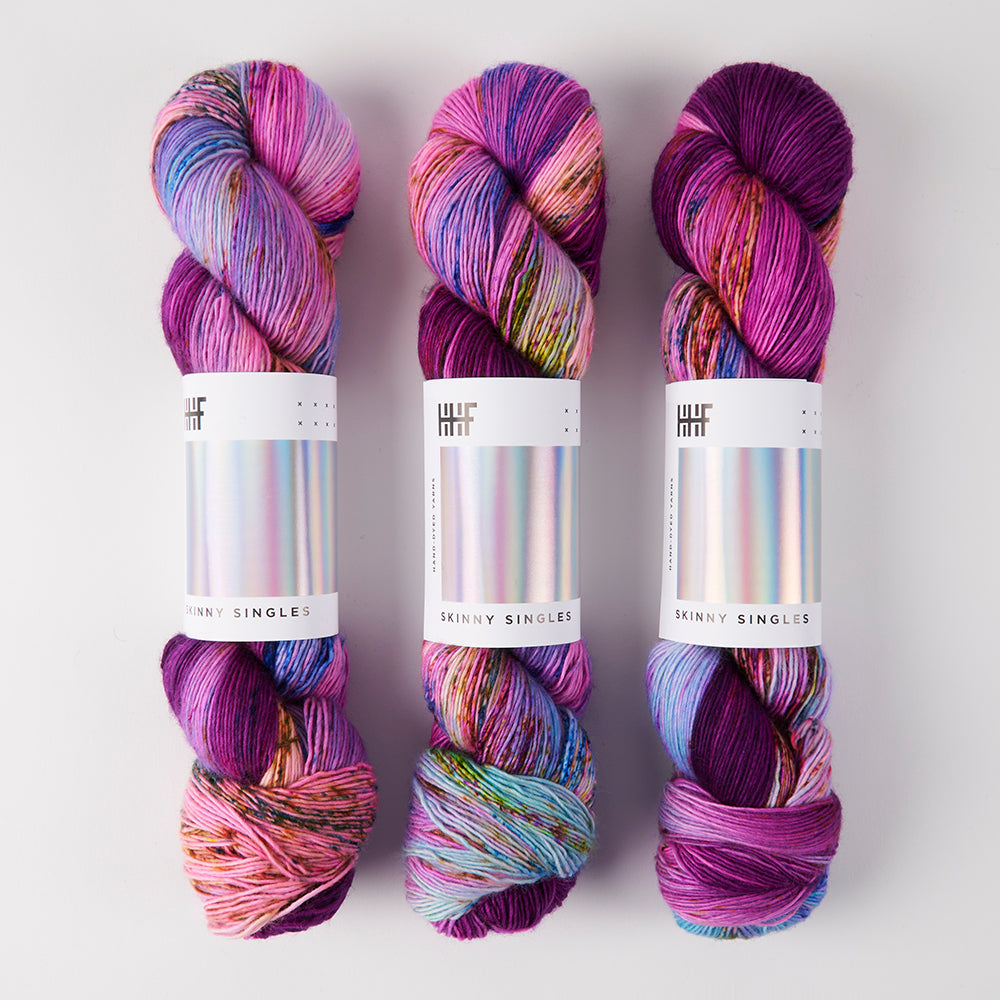 Hedgehog Fibres SKINNY SINGLES - ORCHID Merino wool Fingering fuchsia Yarn