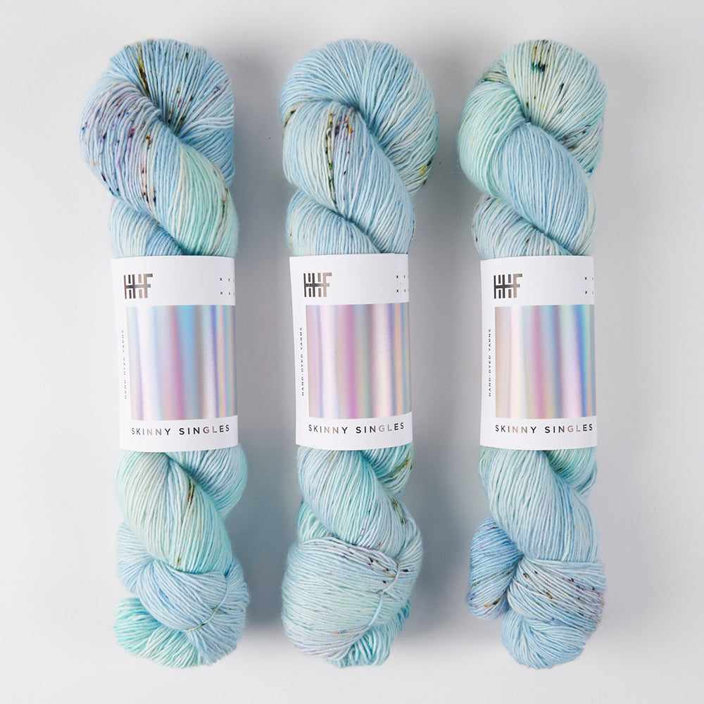 Hedgehog Fibres SKINNY SINGLES - OZONE Merino wool Fingering blue Yarn