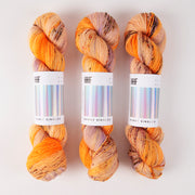 Hedgehog Fibres SKINNY SINGLES - PAPAYA Merino wool Fingering orange Yarn