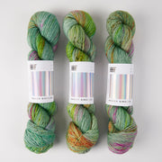 Hedgehog Fibres SKINNY SINGLES - PARKLIFE Merino wool Fingering green Yarn