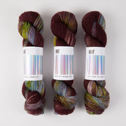 Hedgehog Fibres SKINNY SINGLES - PLUME Merino wool Fingering red Yarn