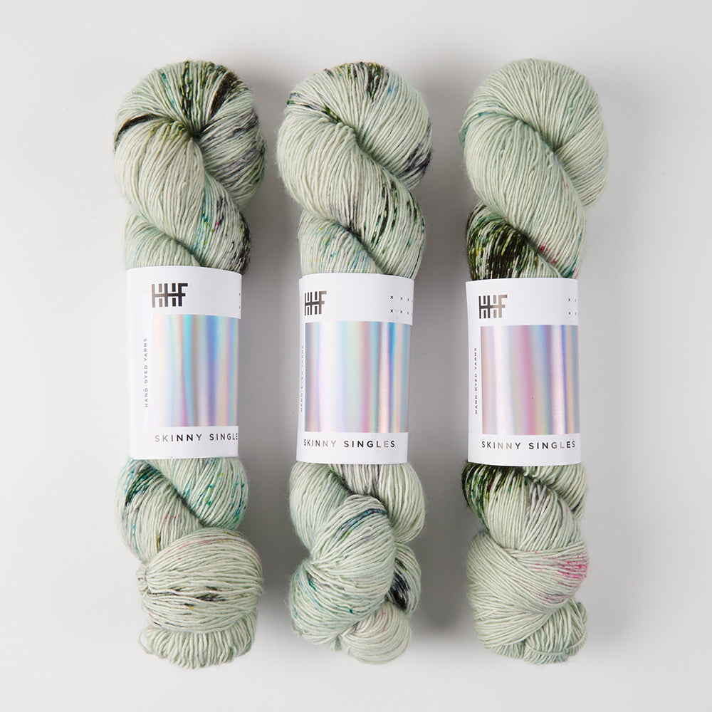 Hedgehog Fibres SKINNY SINGLES - POND LIFE Merino wool Fingering green Yarn