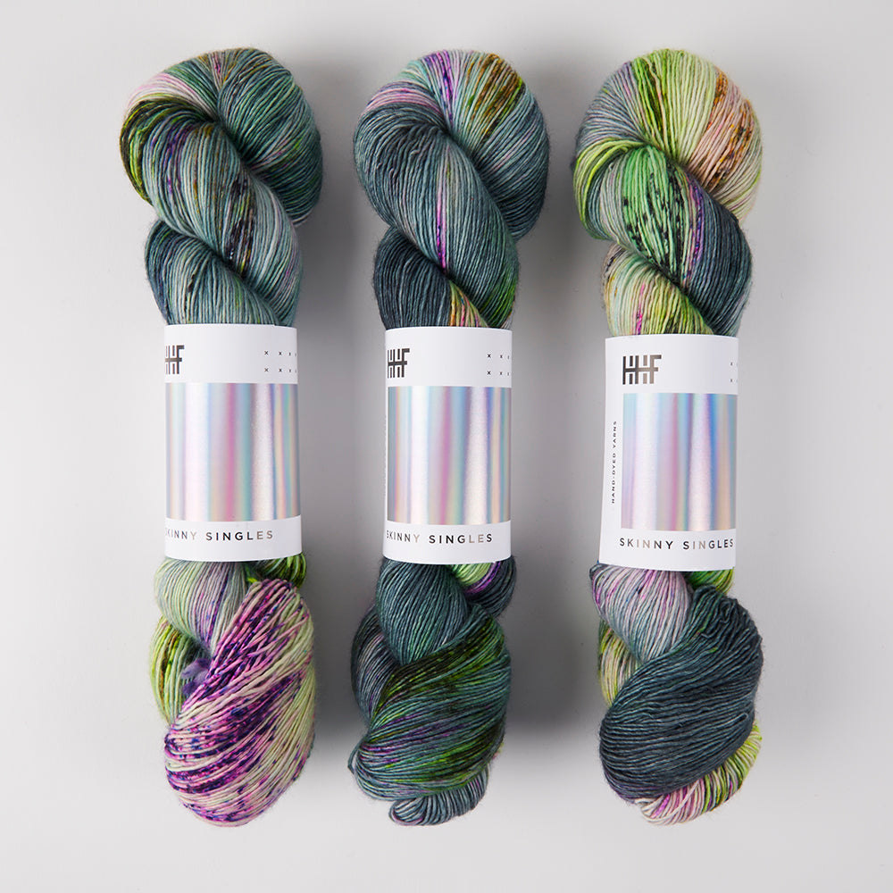 Hedgehog Fibres SKINNY SINGLES - PRAYING MANTIS Merino wool Fingering green Yarn