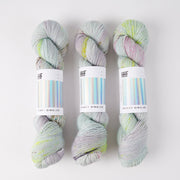 Hedgehog Fibres SKINNY SINGLES - SEAGLASS Merino wool Fingering green grey Yarn