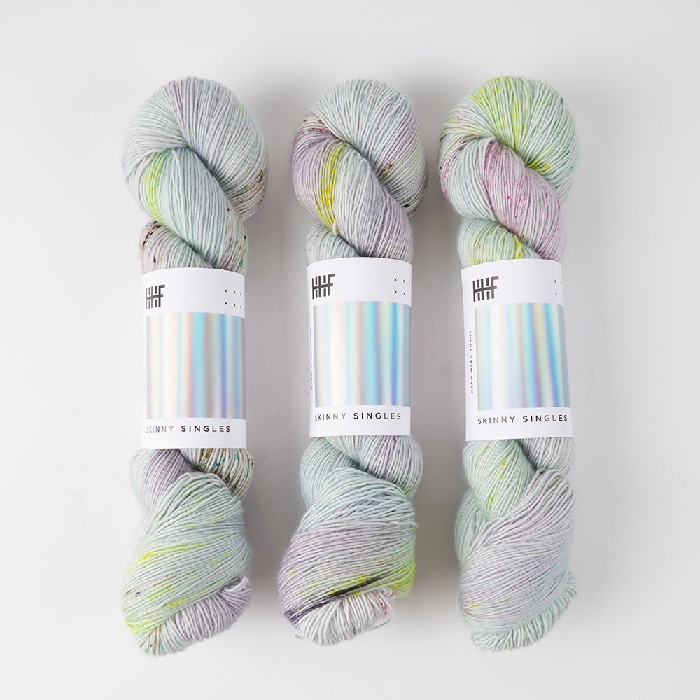 Hedgehog Fibres SKINNY SINGLES - SEAGLASS Merino wool Fingering green grey Yarn