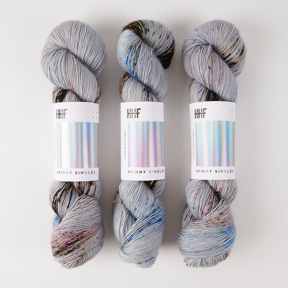 Hedgehog Fibres SKINNY SINGLES - SHALE Merino wool Fingering grey Yarn