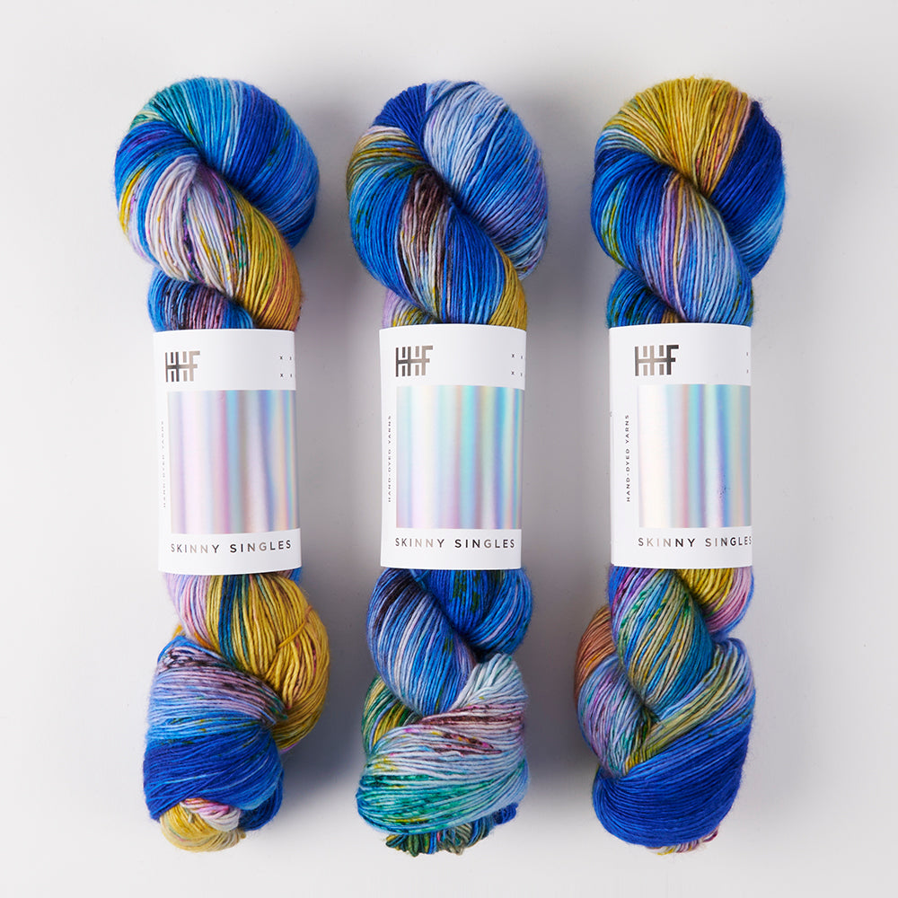 Hedgehog Fibres SKINNY SINGLES - TREASURE Merino wool Fingering blue Yarn