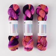 Hedgehog Fibres SKINNY SINGLES - VERY BERRY Merino wool Fingering purple Yarn