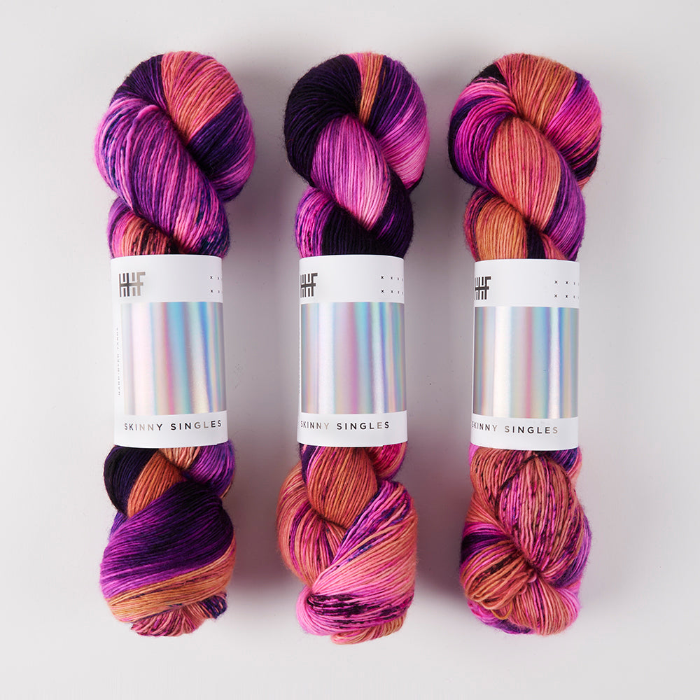 Hedgehog Fibres SKINNY SINGLES - VERY BERRY Merino wool Fingering purple Yarn
