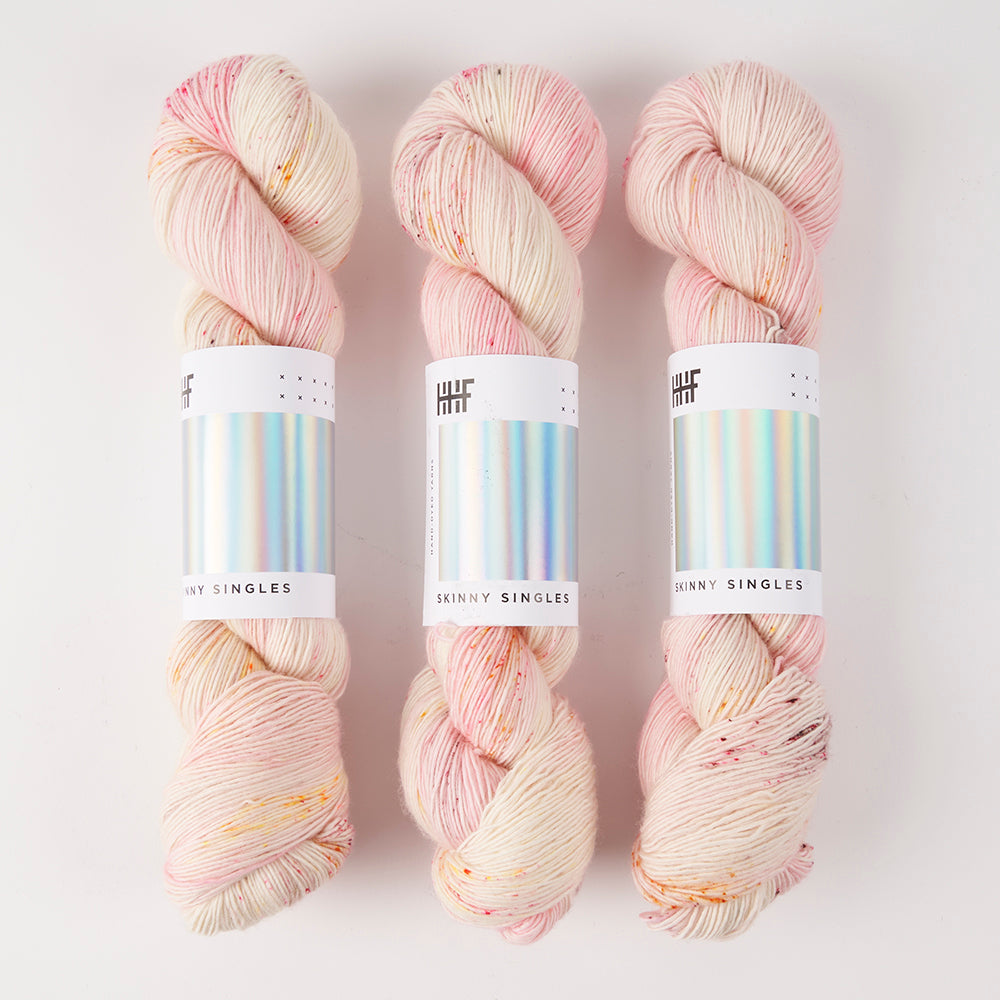Hedgehog Fibres SKINNY SINGLES - WHISTLE TONES Merino wool Fingering pink Yarn