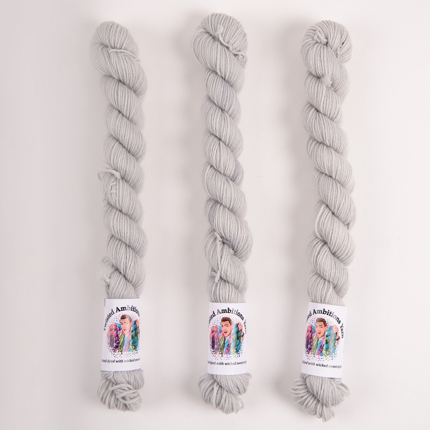 Twisted Ambitions SWEET SOCK MINI - SMOKE Merino wool Nylon Fingering grey Yarn