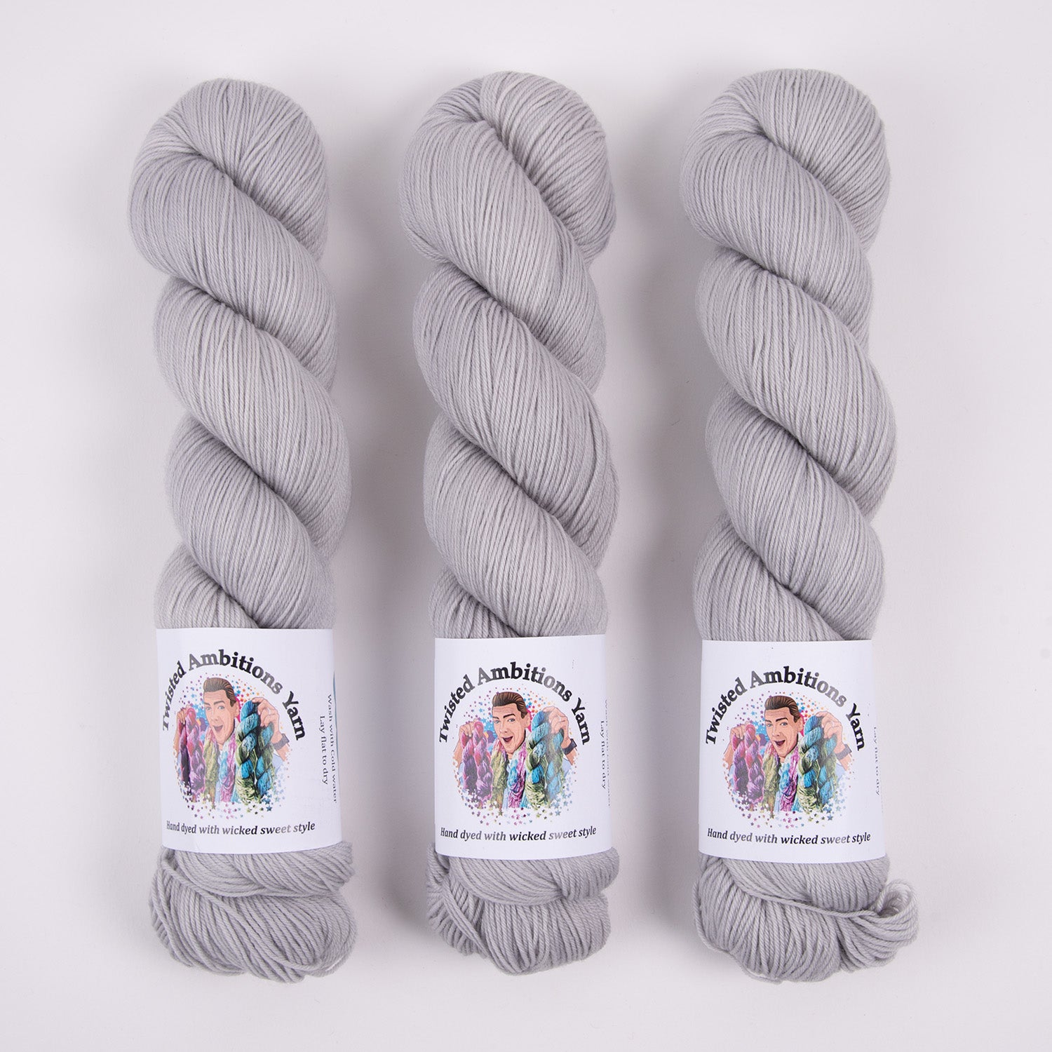 Twisted Ambitions SWEET SOCK - SMOKE Merino wool Nylon Fingering grey Yarn