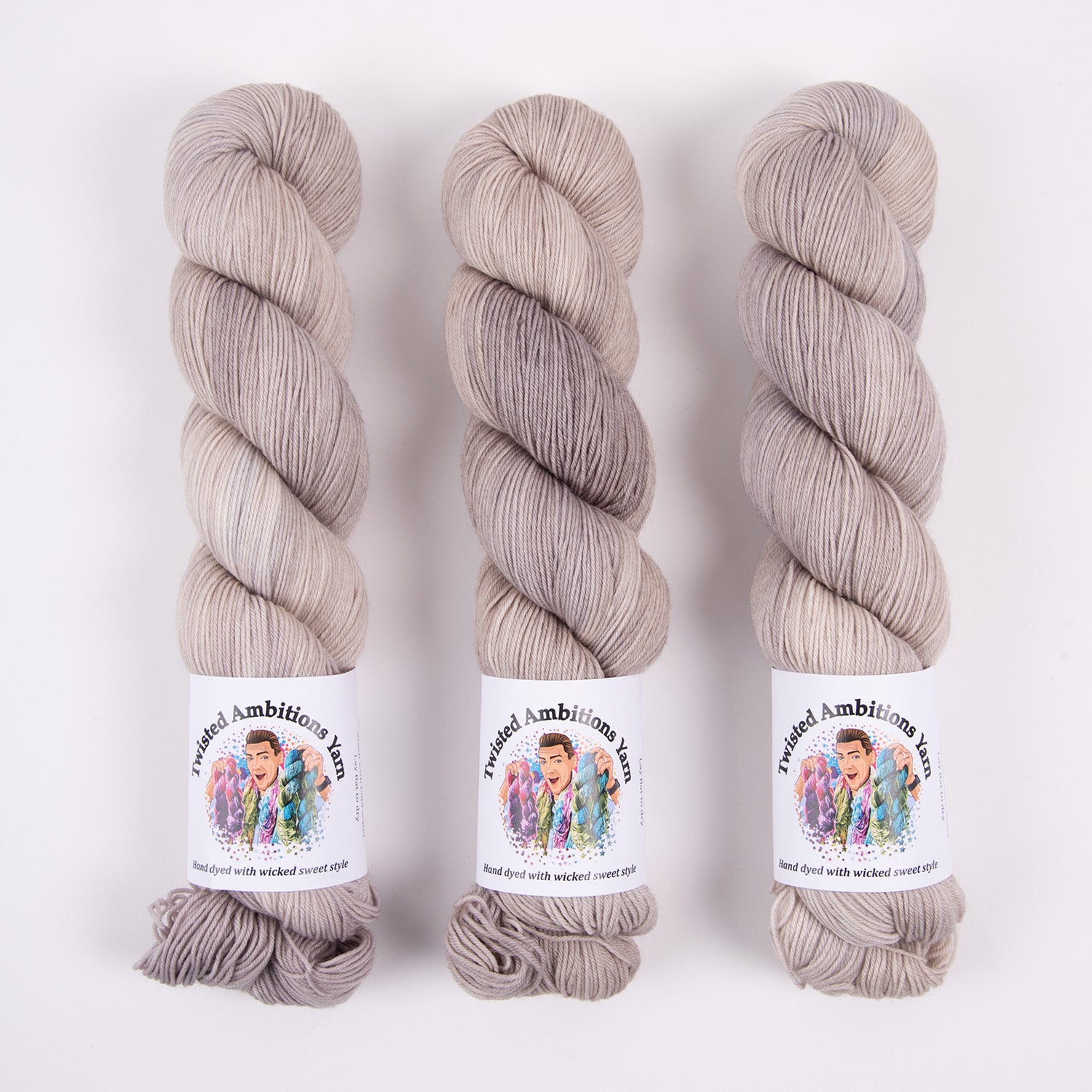 Twisted Ambitions SWEET SOCK - SMOKY MOUNTAIN Merino wool Nylon Fingering grey Yarn
