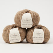 CaMaRose SNEFNUG NATUR - EG Alpaca Cotton Merino wool Aran brown Yarn