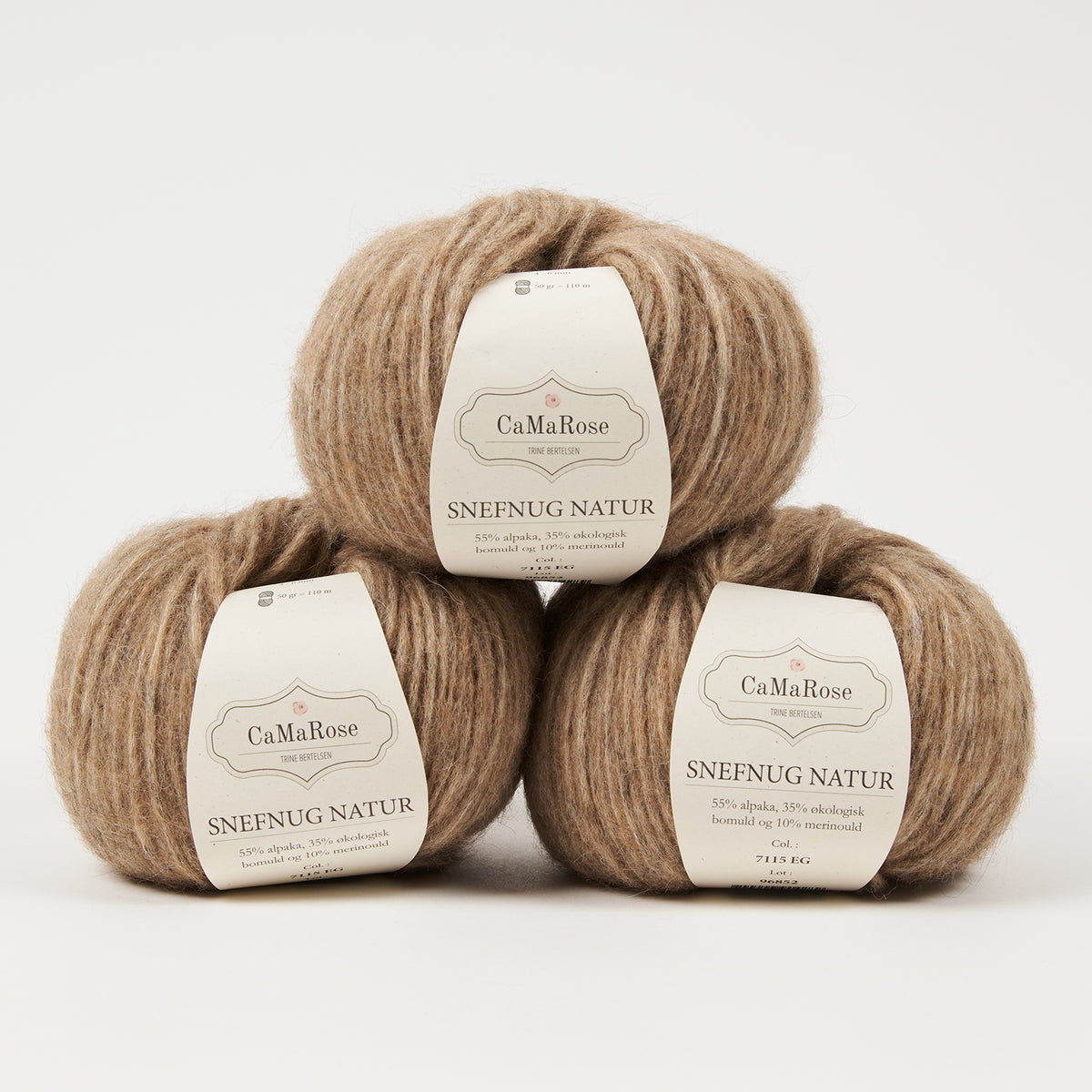 CaMaRose SNEFNUG NATUR - EG Alpaca Cotton Merino wool Aran brown Yarn