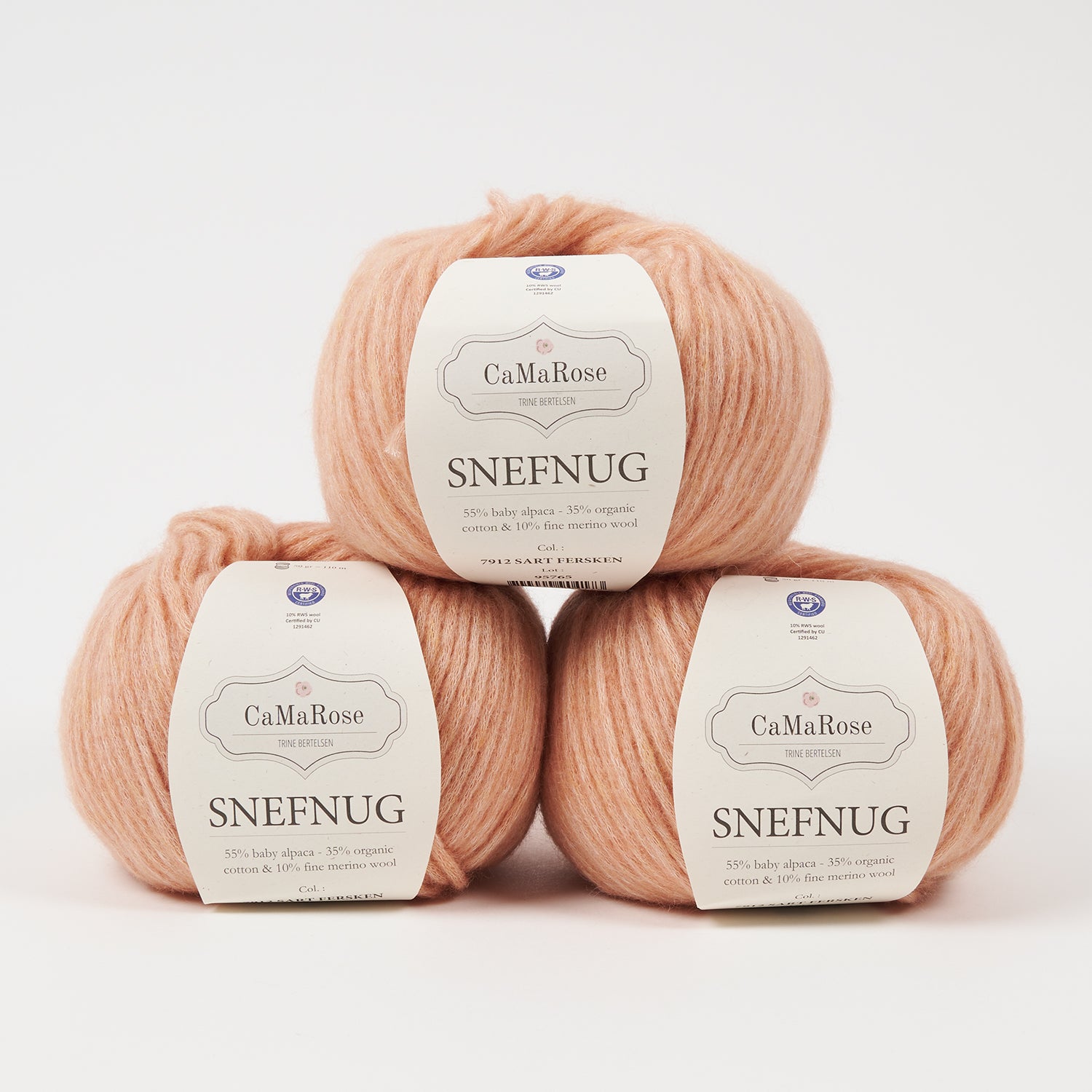 CaMaRose SNEFNUG - SART FERSKEN Alpaca Cotton Merino wool Aran peach pink Yarn
