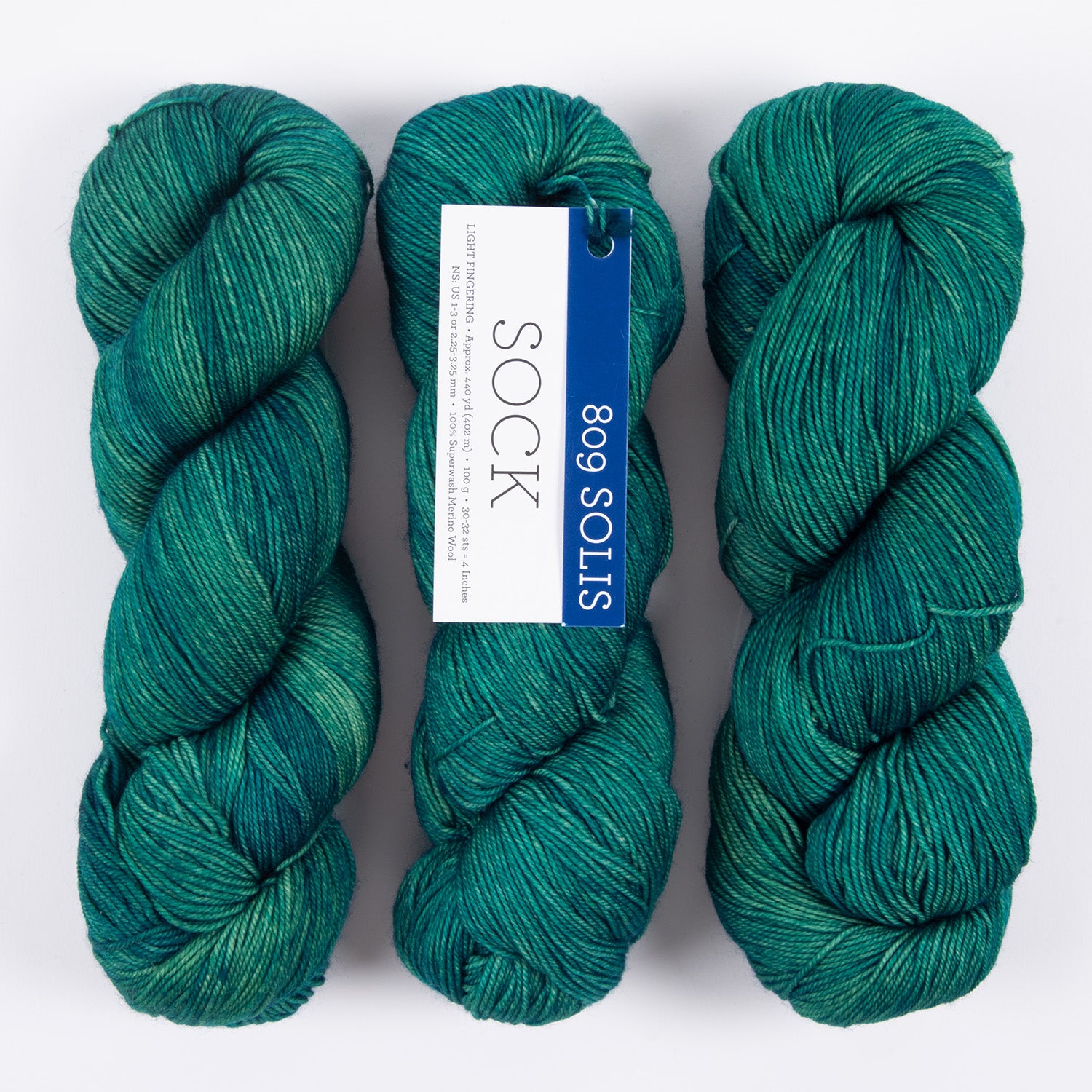 Malabrigo MALABRIGO SOCK - SOLIS Merino wool Light Fingering turquoise Yarn