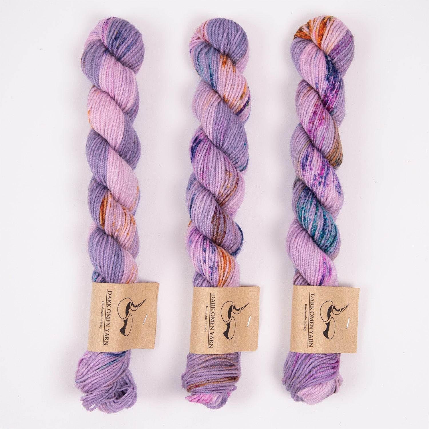 Dark Omen Yarn MERINO SOCK MINI - STARDUST Merino wool Nylon Fingering purple pink Yarn