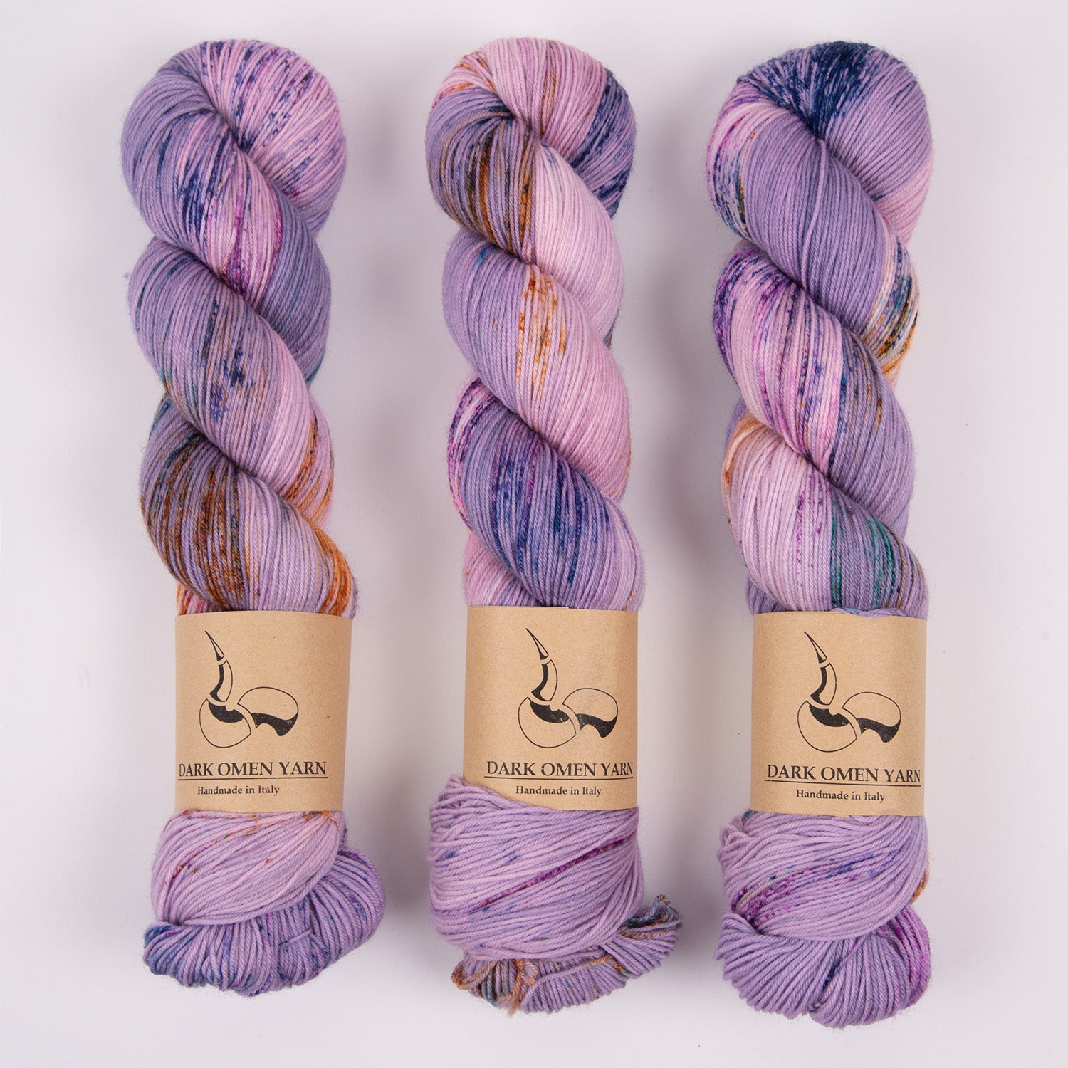Dark Omen Yarn MERINO SOCK - STARDUST Merino wool Nylon Fingering purple multicolour Yarn