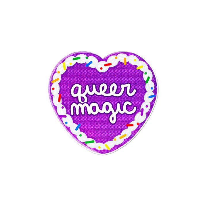 That Queer Card Co HOLOGRAPHIC QUEER HEART CAKE STICKER Sundries