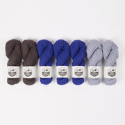 West Wool CARGO 3 COLOUR KITS teal coral cream grey gray-1 red fuchsia white turquoise purple blue pink brown green Quick Kits