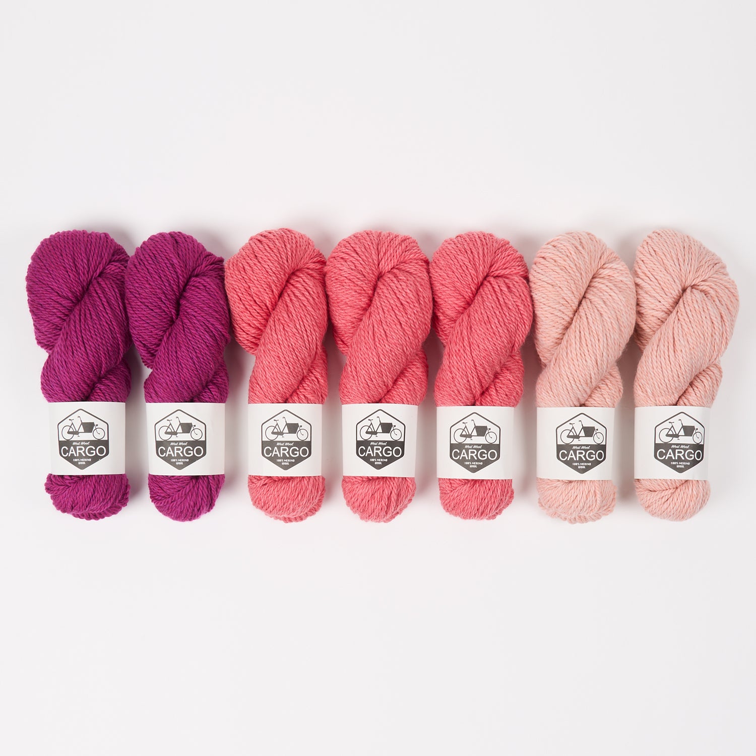West Wool WESTKNITS KIT - MAGENTA MACAROON Merino wool Chunky peach coral purple Westknits Kits