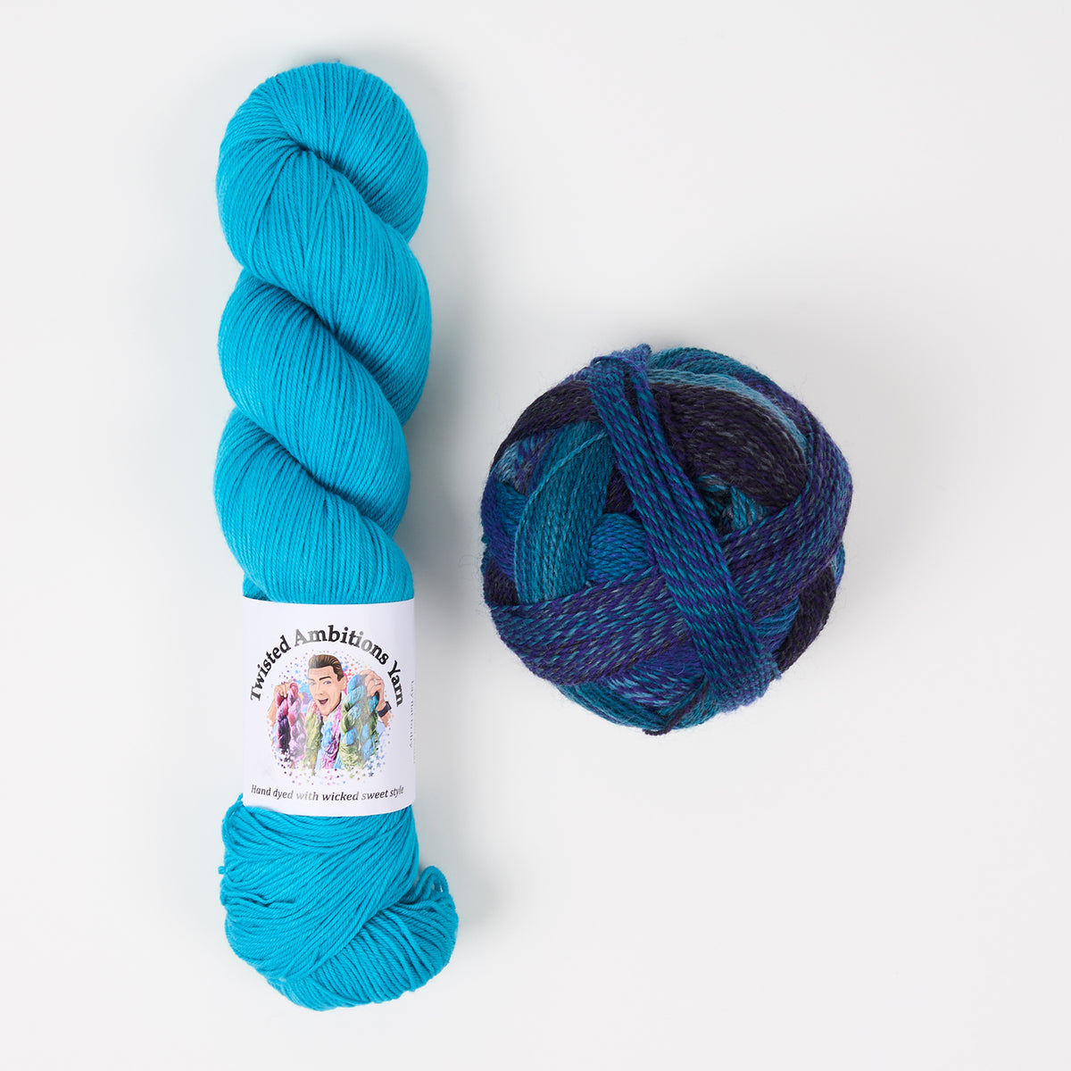 Twisted Ambitions WESTKNITS KIT - DREAMY STRIPES Merino wool Wool Nylon Fingering  Light Fingering blue turquoise Westknits Kits