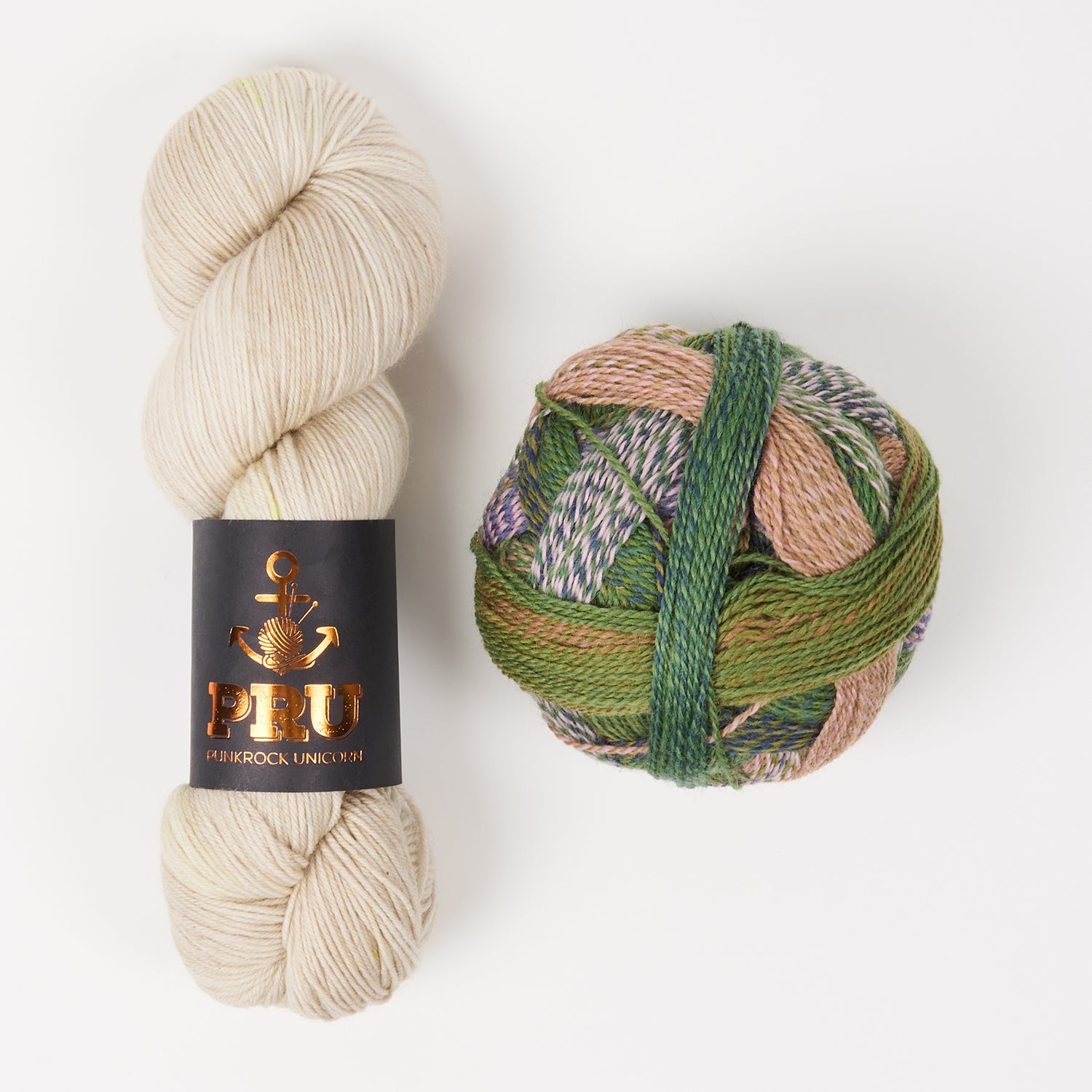 Punk Rock Unicorn WESTKNITS KIT - OAT STRIPES Merino wool Wool Nylon Fingering  Light Fingering beige green Westknits Kits