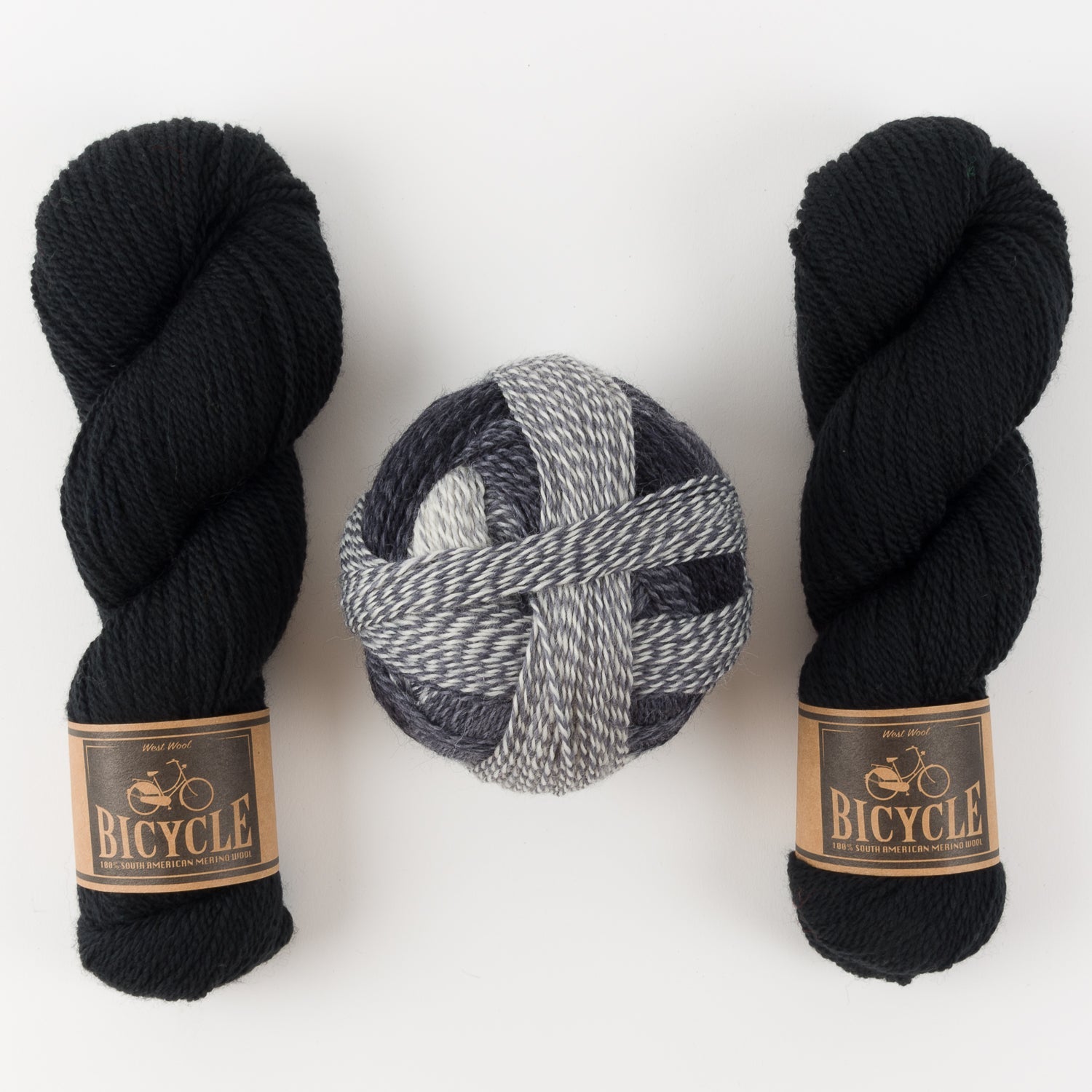Schoppel-Wolle WESTKNITS KIT - DANISH DOMINO Wool Nylon Merino wool Light Fingering Fingering multicolour black grey Westknits Kits